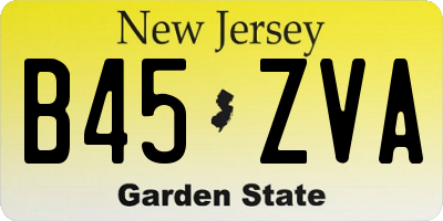 NJ license plate B45ZVA