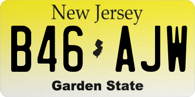 NJ license plate B46AJW