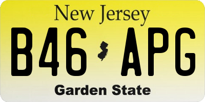 NJ license plate B46APG