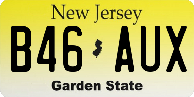 NJ license plate B46AUX