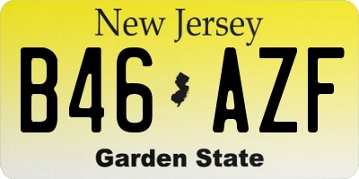 NJ license plate B46AZF
