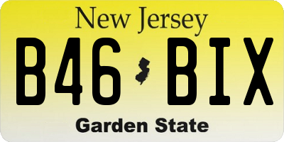 NJ license plate B46BIX