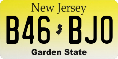 NJ license plate B46BJO