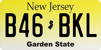 NJ license plate B46BKL
