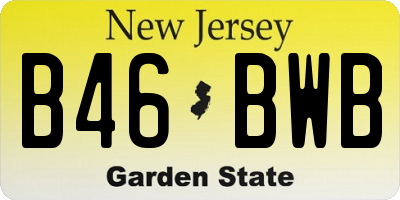 NJ license plate B46BWB