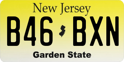 NJ license plate B46BXN