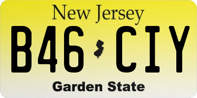 NJ license plate B46CIY