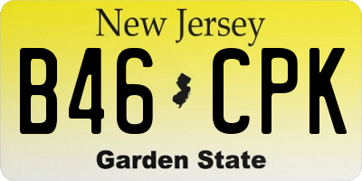 NJ license plate B46CPK