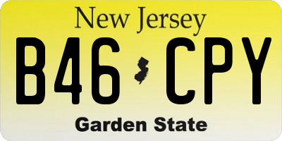 NJ license plate B46CPY
