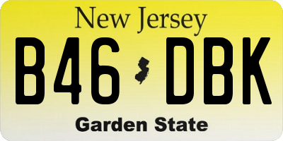NJ license plate B46DBK