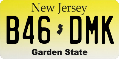 NJ license plate B46DMK