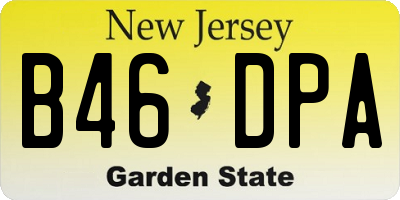 NJ license plate B46DPA