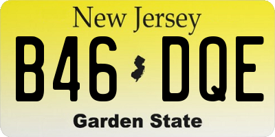 NJ license plate B46DQE