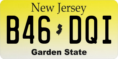 NJ license plate B46DQI