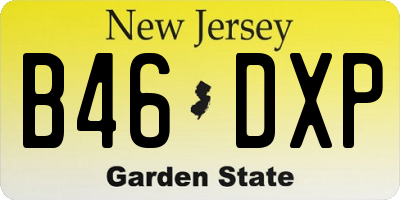 NJ license plate B46DXP