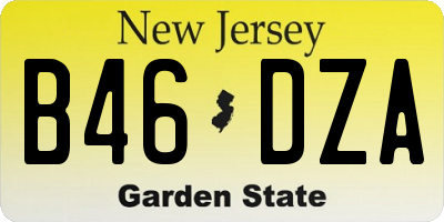 NJ license plate B46DZA