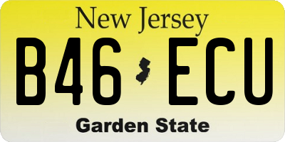 NJ license plate B46ECU