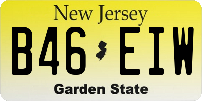 NJ license plate B46EIW
