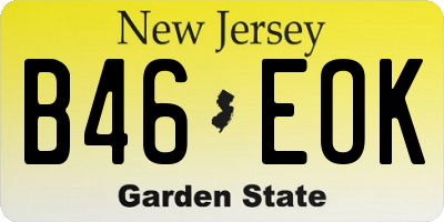 NJ license plate B46EOK