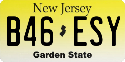 NJ license plate B46ESY