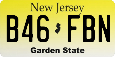 NJ license plate B46FBN