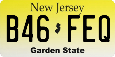 NJ license plate B46FEQ