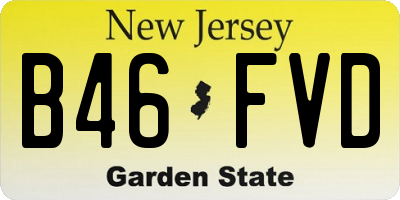 NJ license plate B46FVD
