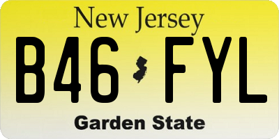 NJ license plate B46FYL