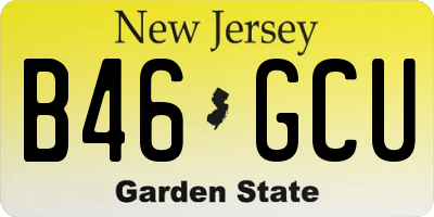 NJ license plate B46GCU