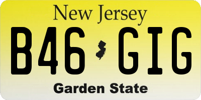 NJ license plate B46GIG