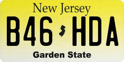 NJ license plate B46HDA