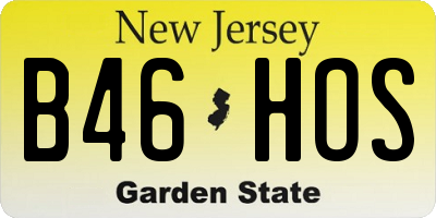 NJ license plate B46HOS
