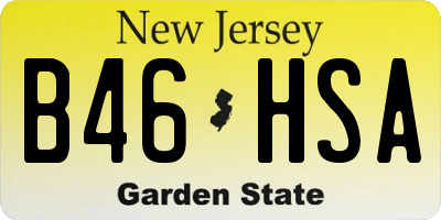 NJ license plate B46HSA
