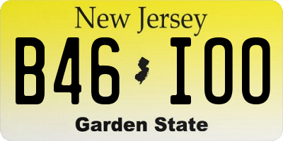 NJ license plate B46IOO