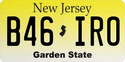 NJ license plate B46IRO