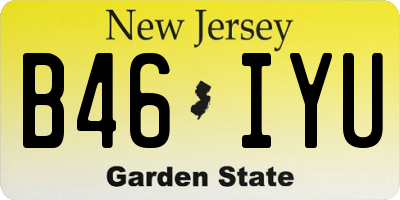NJ license plate B46IYU