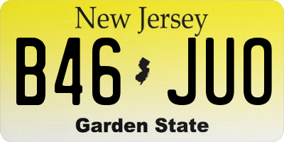 NJ license plate B46JUO