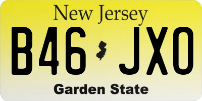 NJ license plate B46JXO