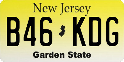 NJ license plate B46KDG