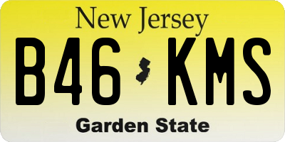 NJ license plate B46KMS
