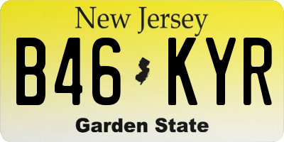 NJ license plate B46KYR