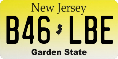 NJ license plate B46LBE
