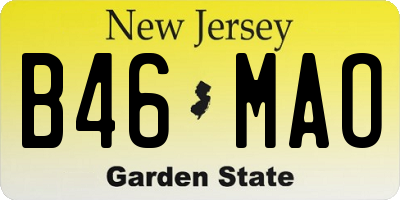NJ license plate B46MAO