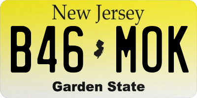 NJ license plate B46MOK