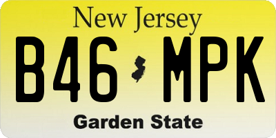 NJ license plate B46MPK