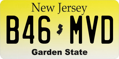 NJ license plate B46MVD