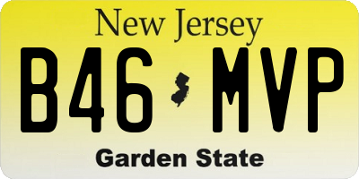 NJ license plate B46MVP