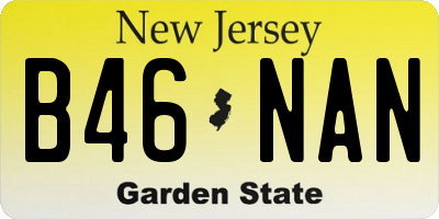 NJ license plate B46NAN