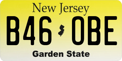 NJ license plate B46OBE