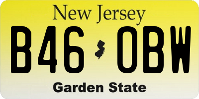 NJ license plate B46OBW